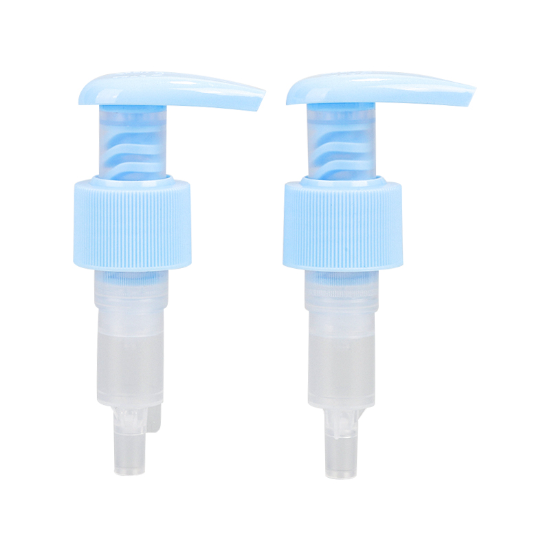 Pompa ile mavi şeffaf plastik şişe